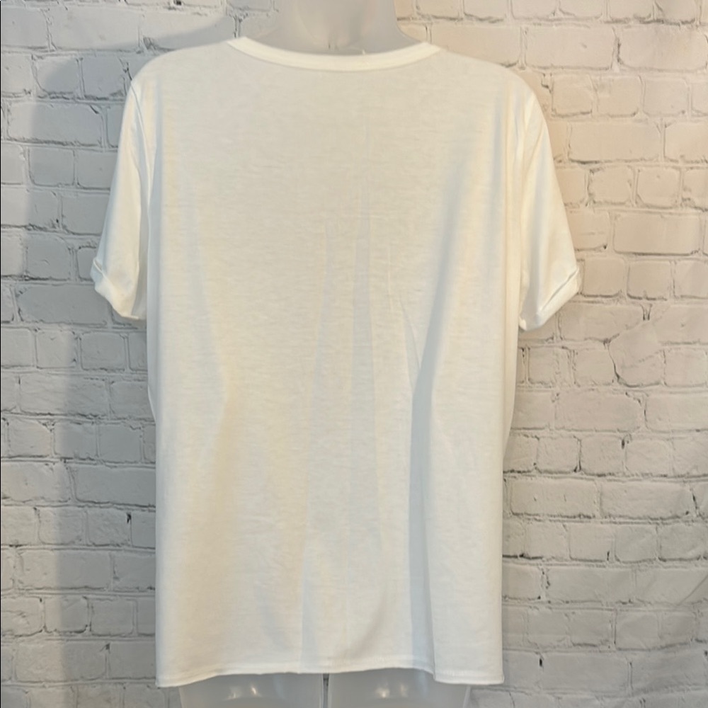 Phil Love White Southwestern Graphic Cut-Out Women's Top - Picture 5 of 7